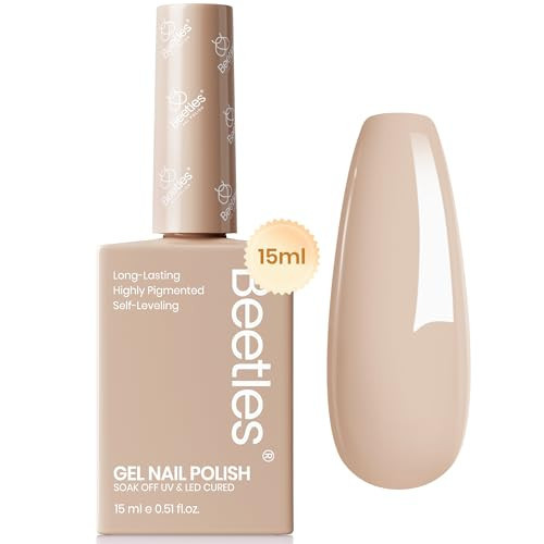 Beetles Nude Gel Polish, 1Pcs 15ml Neutral Nude Gel Polish Brown Beige Tan Nail Polish Cozy Vibes, Soak Off Uv LED Polish Manicure Salon DIY Home Nail Art Colorful Bottle | Amazon (US)