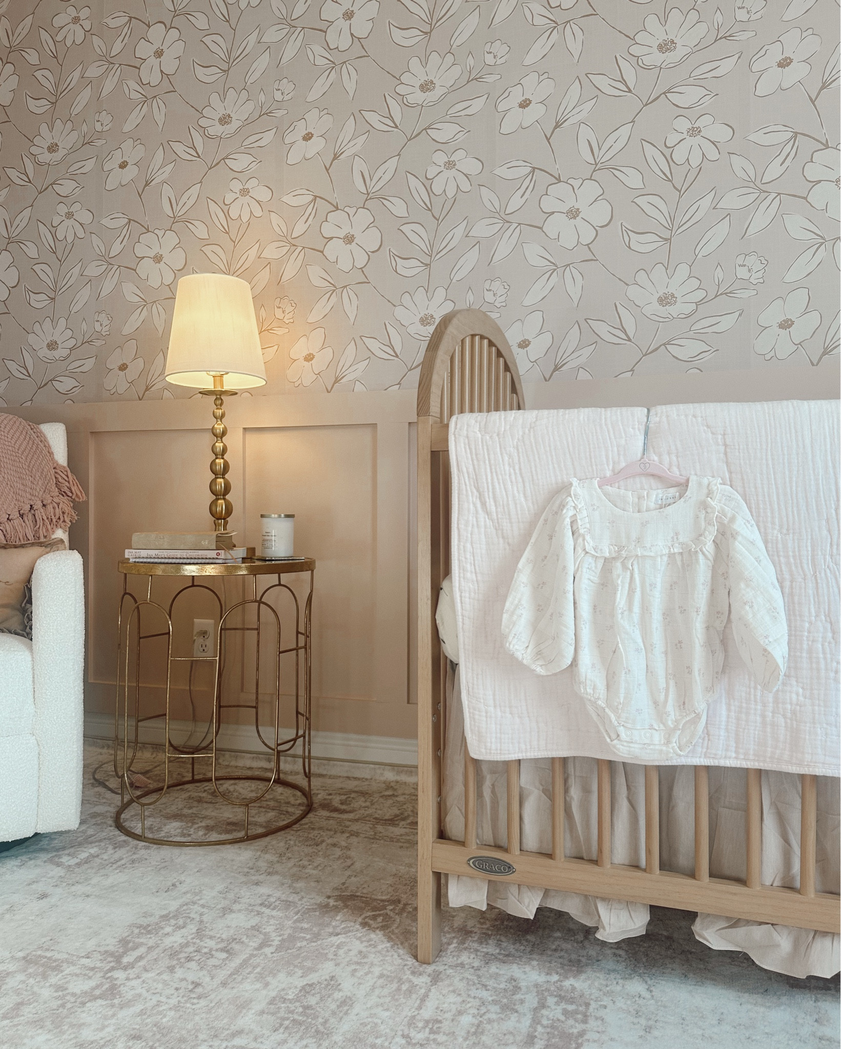 Girl nursery inspiration | wall color is “malted milk” 🩰🍼🎀🧸🕊️💓

✨ Baby Girl Nursery Mood Board ✨
Designing the sweetest neutral baby girl nursery with soft beige tones, warm wood textures, floral wallpaper, cozy fabrics, and timeless vintage-inspired decor. This nursery style is calming, feminine, minimal, organic, neutral, airy, warm, and cozy — perfect for creating a peaceful space for your little one.

Sharing all the nursery furniture, neutral nursery decor, boho baby room ideas, girl nursery inspiration, light wood crib, beige nursery paint colors, floral wallpaper, dresser styling, and baby room must-haves you can shop on LTK.
If you love soft neutrals, Scandinavian vibes, natural textures, and classic girl nursery decor, this is for you. 🤍🌿

✨ Shop my baby girl nursery details on LTK:
• Neutral crib
• Matching dresser
• Cozy glider
• Organic bedding
• Floral wallpaper
• Rattan + woven accents
• Vintage-inspired mirror
• Chandelier + wall art
• Soft pillows & blankets

#nurseryinspo #babygirlnursery #neutralnursery #nurserydecorideas #ltkhome #ltkbaby #bohonursery #neutralbabyroom #nurseryorganization #vintagenursery #babynurseryinspiration #babyroomideas #newbornprep #secondtrimester #pregnancyhomedecor

nursery inspo, nursery decor, baby girl nursery, baby room ideas, neutral nursery, pink nursery, florals and feminine, timeless interiors, classic nursery, nursery organization, interior style, decor inspo

#LTKBaby #LTKBump #LTKmomlife