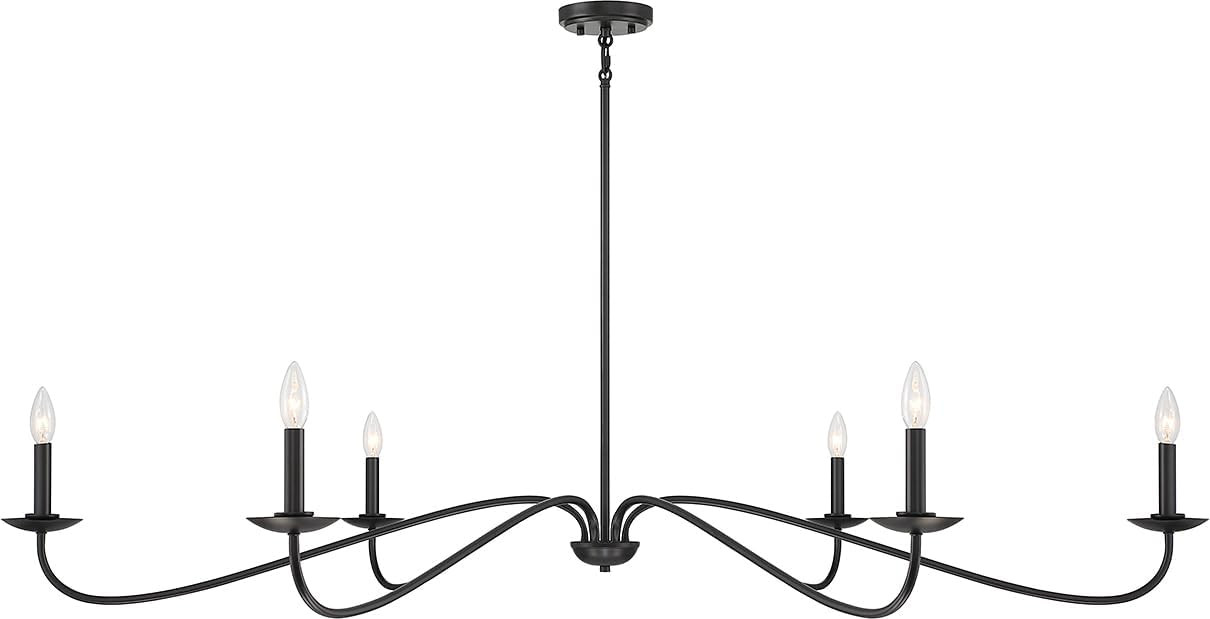 Savoy House M100119MBK Meridian Open Frame Candle Chandelier, 6-Light 360 Total Watts, 8" H x 62"... | Amazon (US)