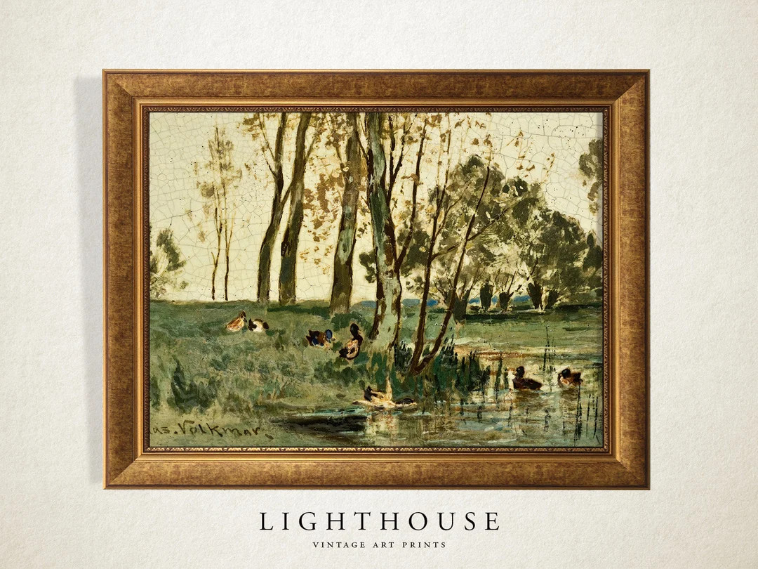 Vintage Print Duck Pond | Duck Painting | Vintage Print | PRINTABLE Digital Art 94 - Etsy | Etsy (US)