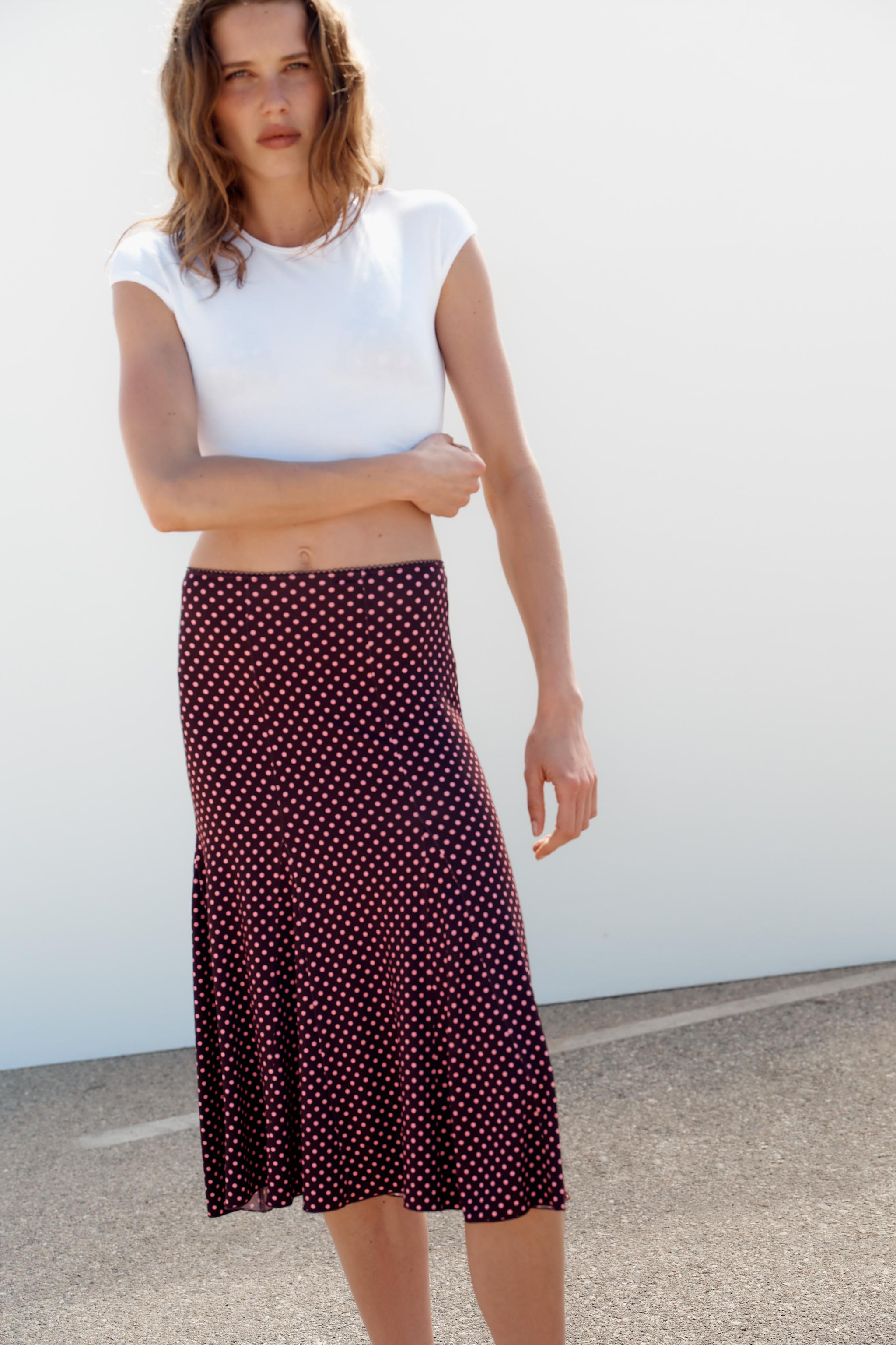 POLKA DOT MIDI SKIRT | Zara US