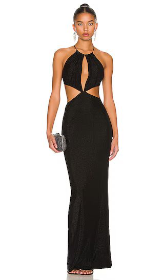 X REVOLVE Primrose Gown in Black Sparkle | Revolve Clothing (Global)