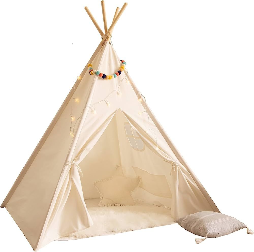 Teepee/ Play Tent with Light String for Kids, Toddler, Girls & Boys | Amazon (US)