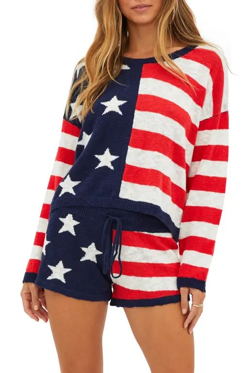 Beach Riot American Flag Sweater in Star Spangled at Nordstrom, Size Medium | Nordstrom
