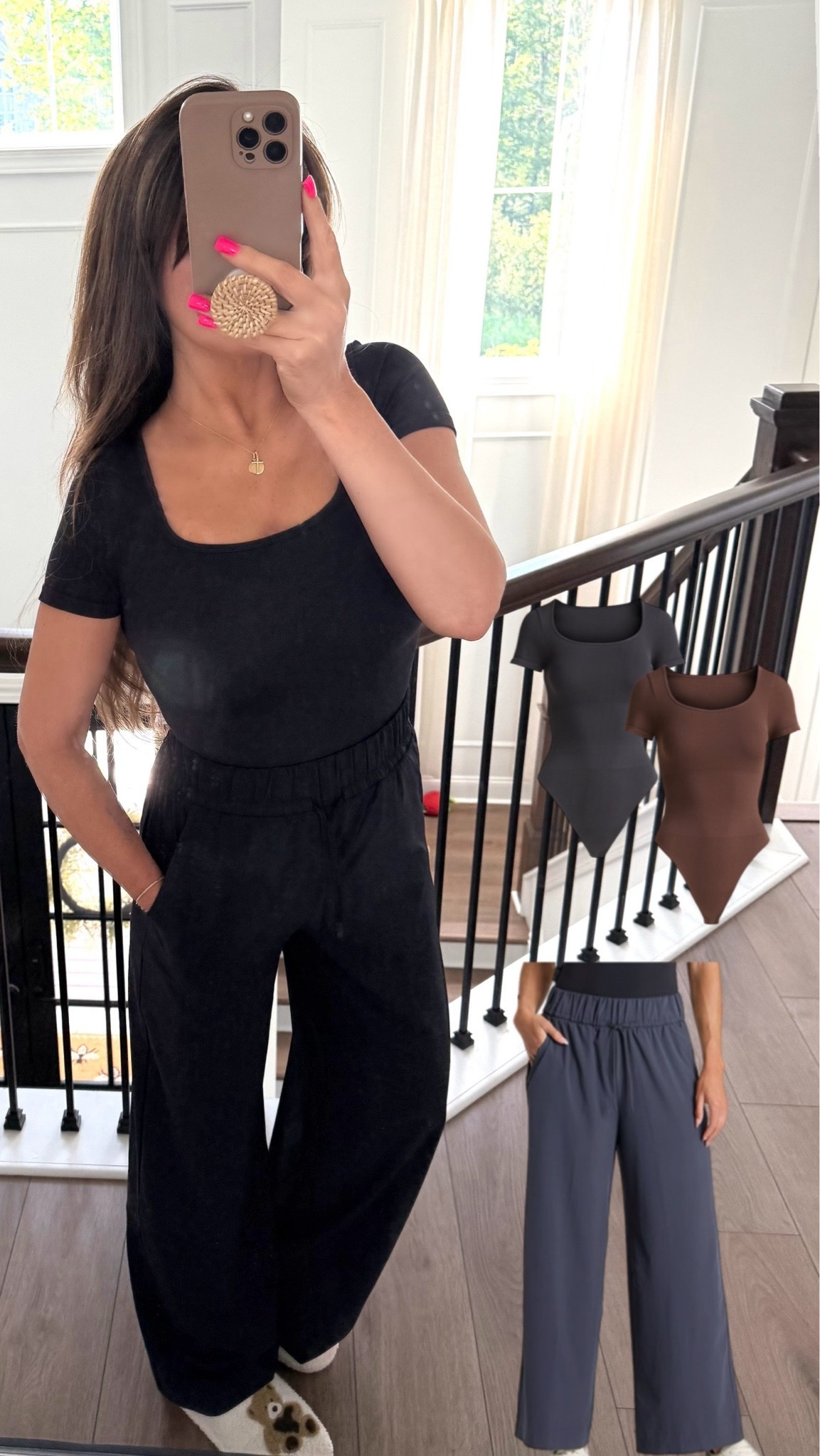 These bodysuits are SO flattering! Size up one if you have a bigger chest. Pants are a size small and fit better than Vuori!

#LTKootd #LTKgrwm #LTKdayinmylife