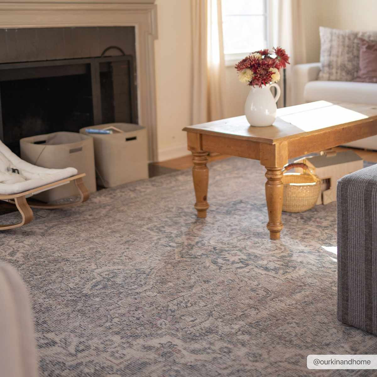 Dusty Sage Greenpoint Medallion Washable Area Rug | Boutique Rugs