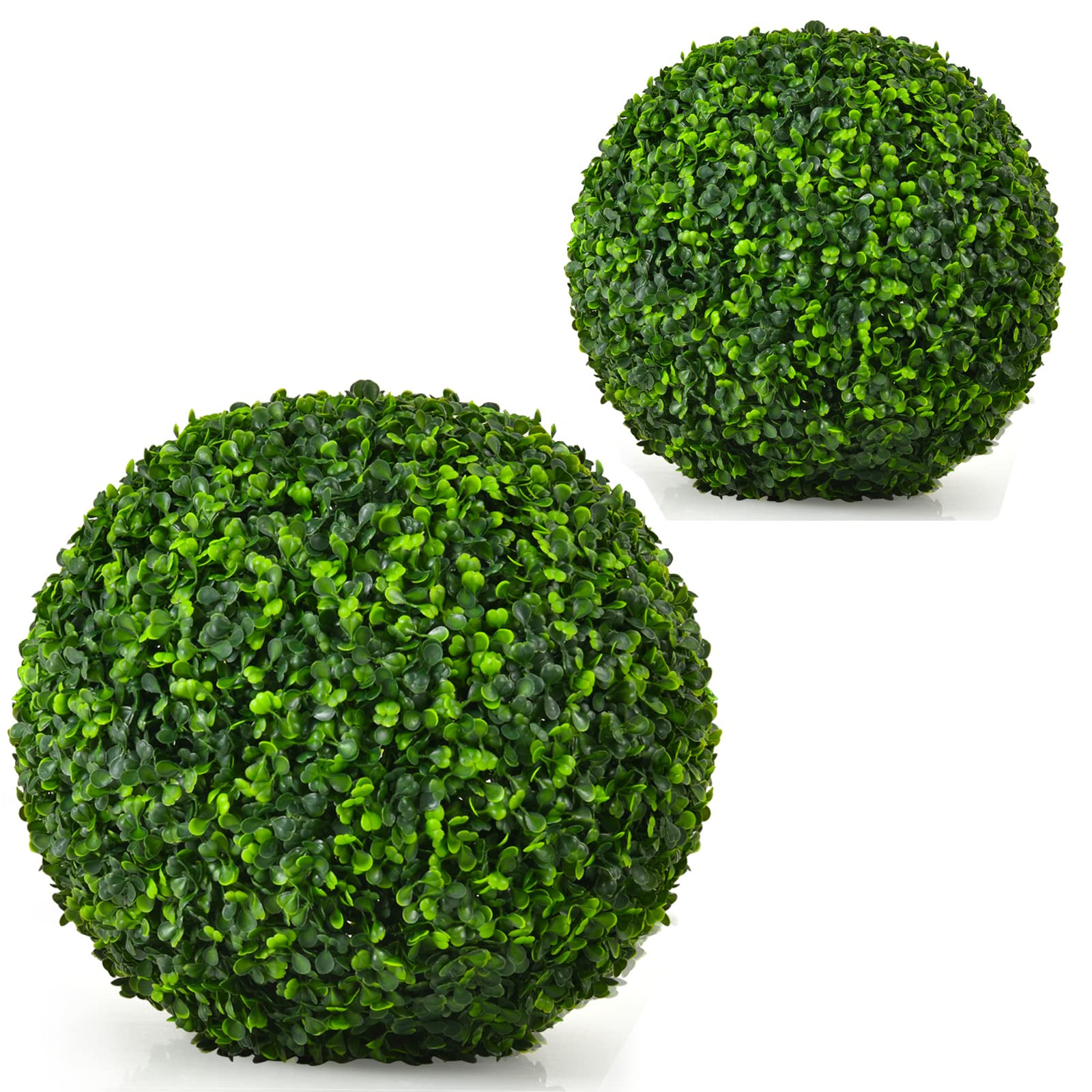 16in Artificial Boxwood Topiary Ball Set of 2, Realistic Faux Plants Decoration Ball for Backyard... | Amazon (US)