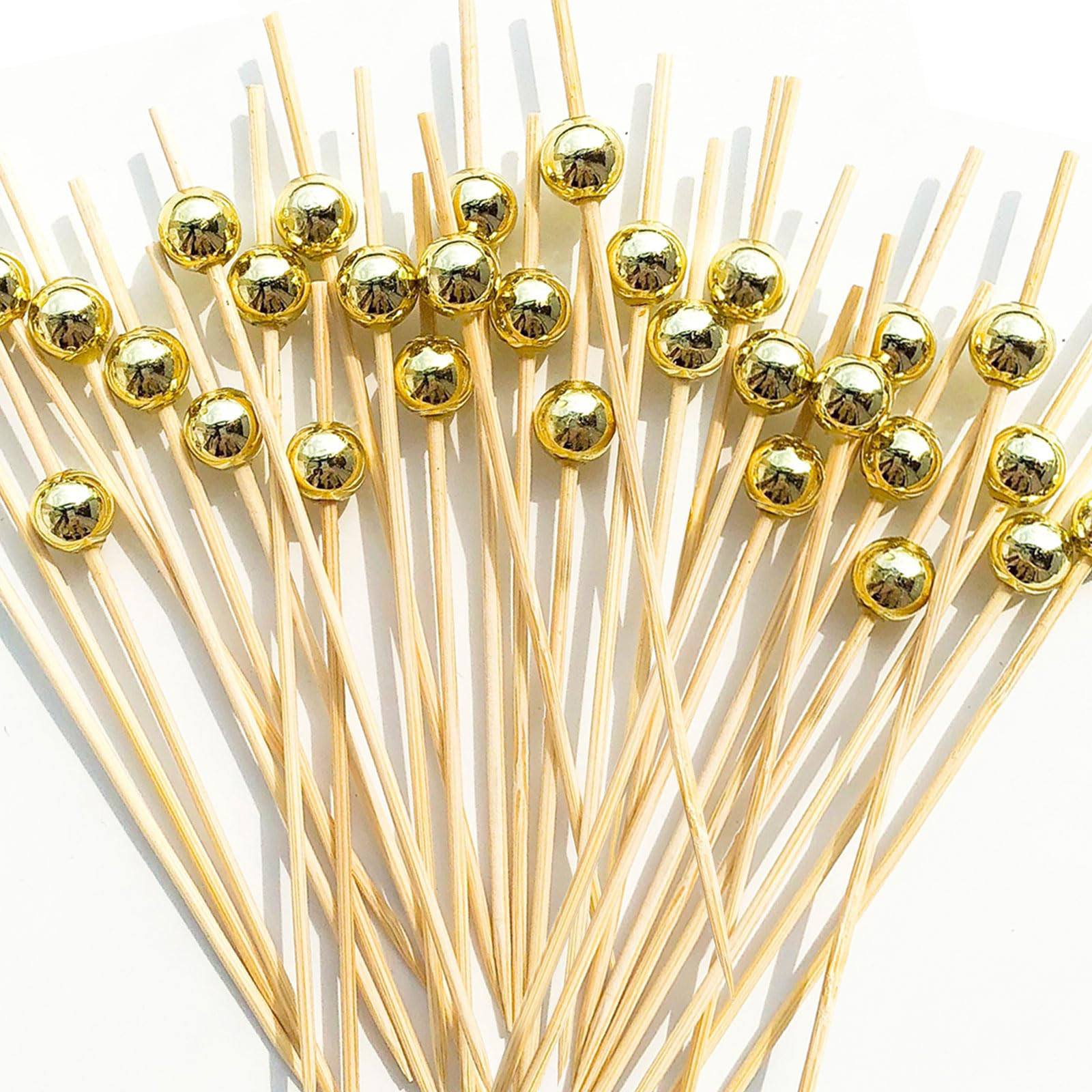 Cocktail Picks,Toothpicks for Appetizers,100 PCS 4.7 Inch Gold Pearl Cocktail Picks for Party Dec... | Amazon (US)