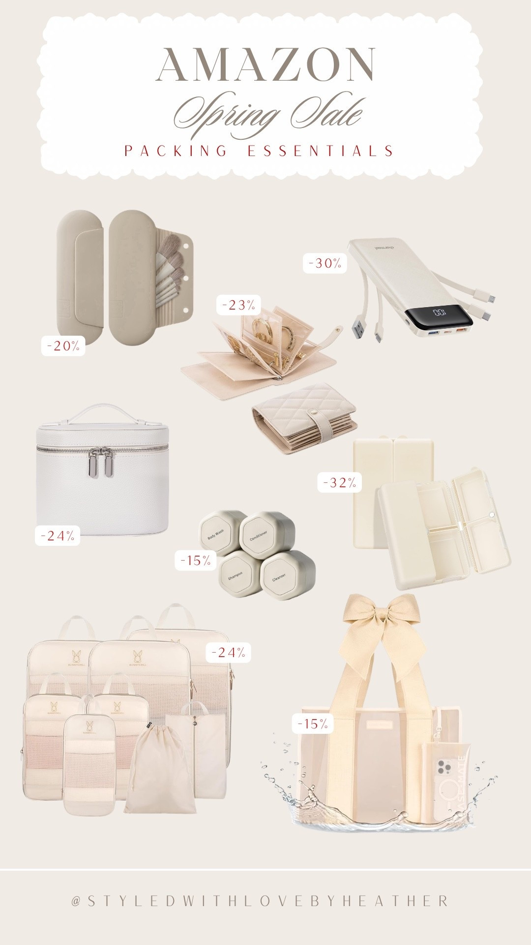 From the prettiest neutral makeup bags + brush cases to compact organizers, travel bottles, and even a must-have power bank… these are all the little things that make a big difference when you’re packing ✈️

Everything is:
– lightweight
– super practical
– and honestly… just really aesthetic 🤍

And the best part — a lot of these are on sale right now (up to 30% off) so it’s the perfect time to grab them before your next trip.



#LTKHome #LTKTravel #LTKSeasonal