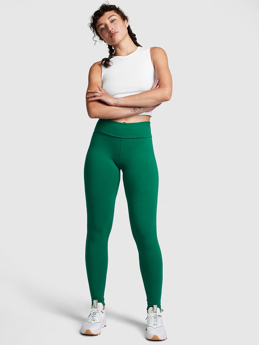 Cotton Mid-Rise Foldover Leggings | Victoria's Secret (US / CA )