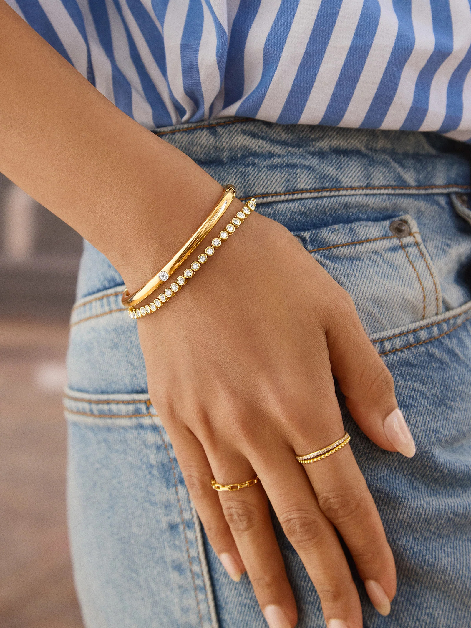 Priya Bangle - Single Bezel Bangle | BaubleBar (US)
