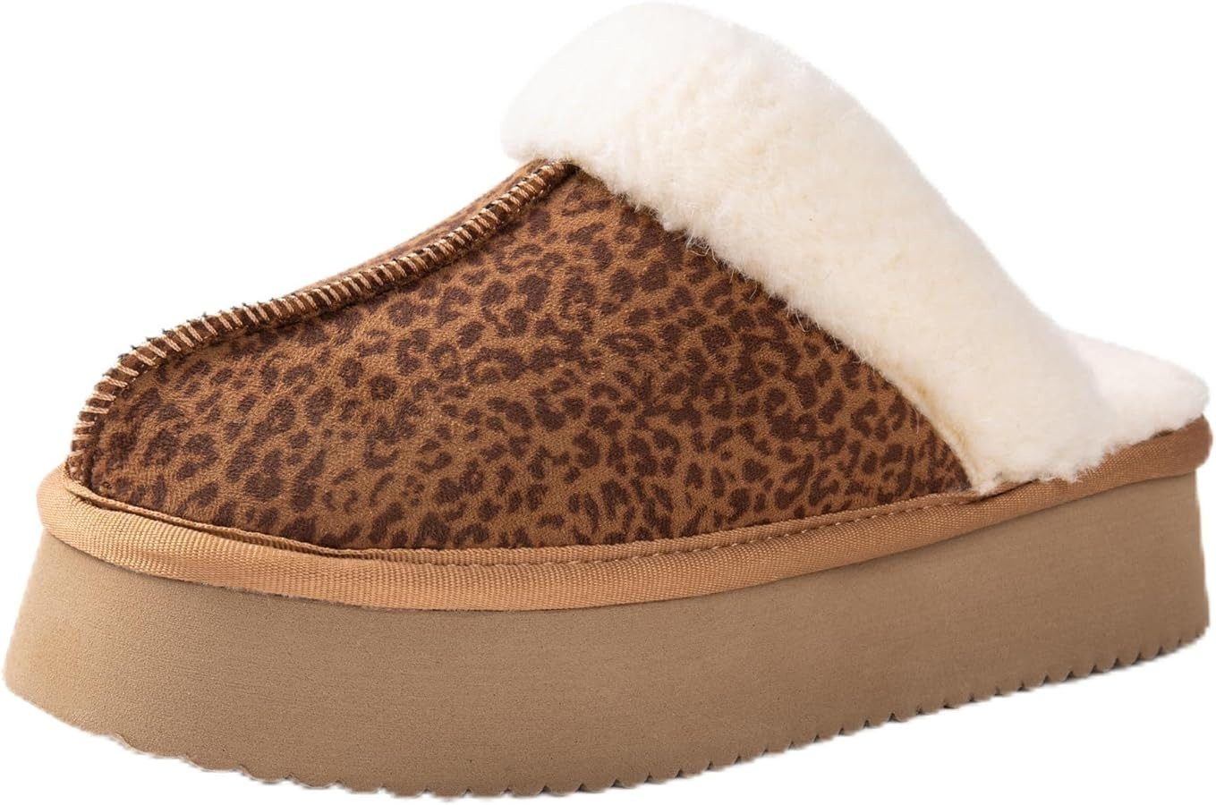 Women's Platform Slippers for Women Slip-on Slippers Winter Fluffy Warm Comfy Furry Shoes for Out... | Amazon (US)