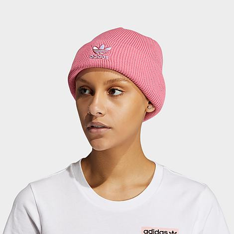 Adidas Women's Originals Trefoil Beanie Hat in Pink/Pink Acrylic/Knit | Finish Line (US)
