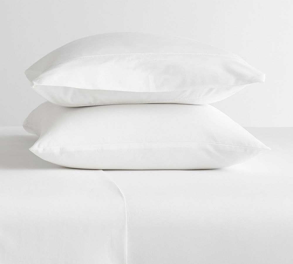 400-Thread-Count Organic Percale Pillowcases - Set of 2 | Pottery Barn (US)