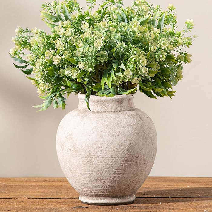 Ceramic Rustic Vase, 6 Inch Small Flower Farmhouse Vase Decorative Vase Short Pottery Vases for H... | Amazon (US)