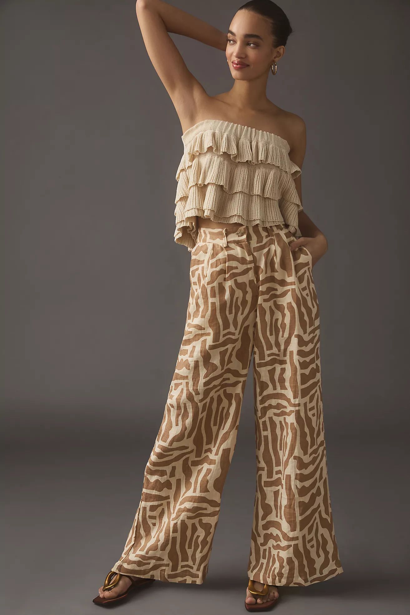 Faithfull Printed Linen Circa Pants | Anthropologie (US)