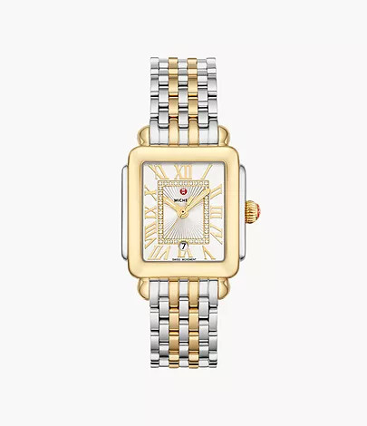 Deco Madison Mid Two-Tone 18K Gold Diamond Dial Watch | Michele Watches