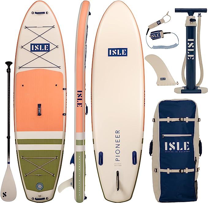 Amazon.com : ISLE Pioneer Inflatable Stand Up Paddle Board & iSUP Bundle Accessory Pack — Durab... | Amazon (US)