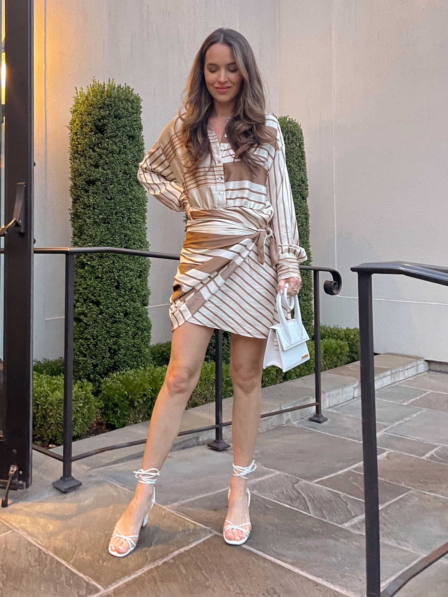 I have this Revolve dress in 2 prints. So flattering and comfortable but such a statement. Dress runs true to size (S) and heels run slightly snug (I’d size up 1/2 size). 

Revolve dress, date night outfit, girls night outfit, button down dress, striped dress, white lace up heels, jacquemus bag le chiquito noeud

#LTKstyletip #LTKshoecrush #LTKFind