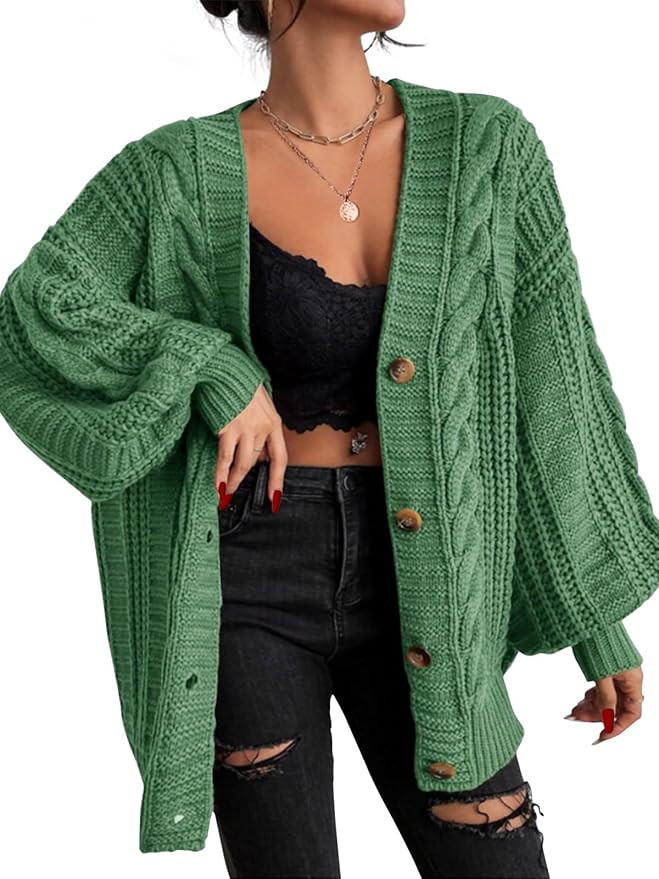 EXLURA Womens 2025 Oversized Cardigan Sweaters Fall Winter Lightweight Soft Knit Cardigan Open Fr... | Amazon (US)