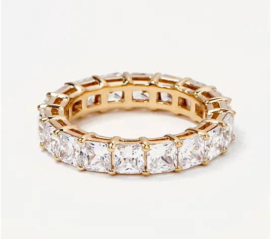Diamonique Yellow Choice of Cut Eternity Band Ring, 14K Gold Clad - QVC.com | QVC