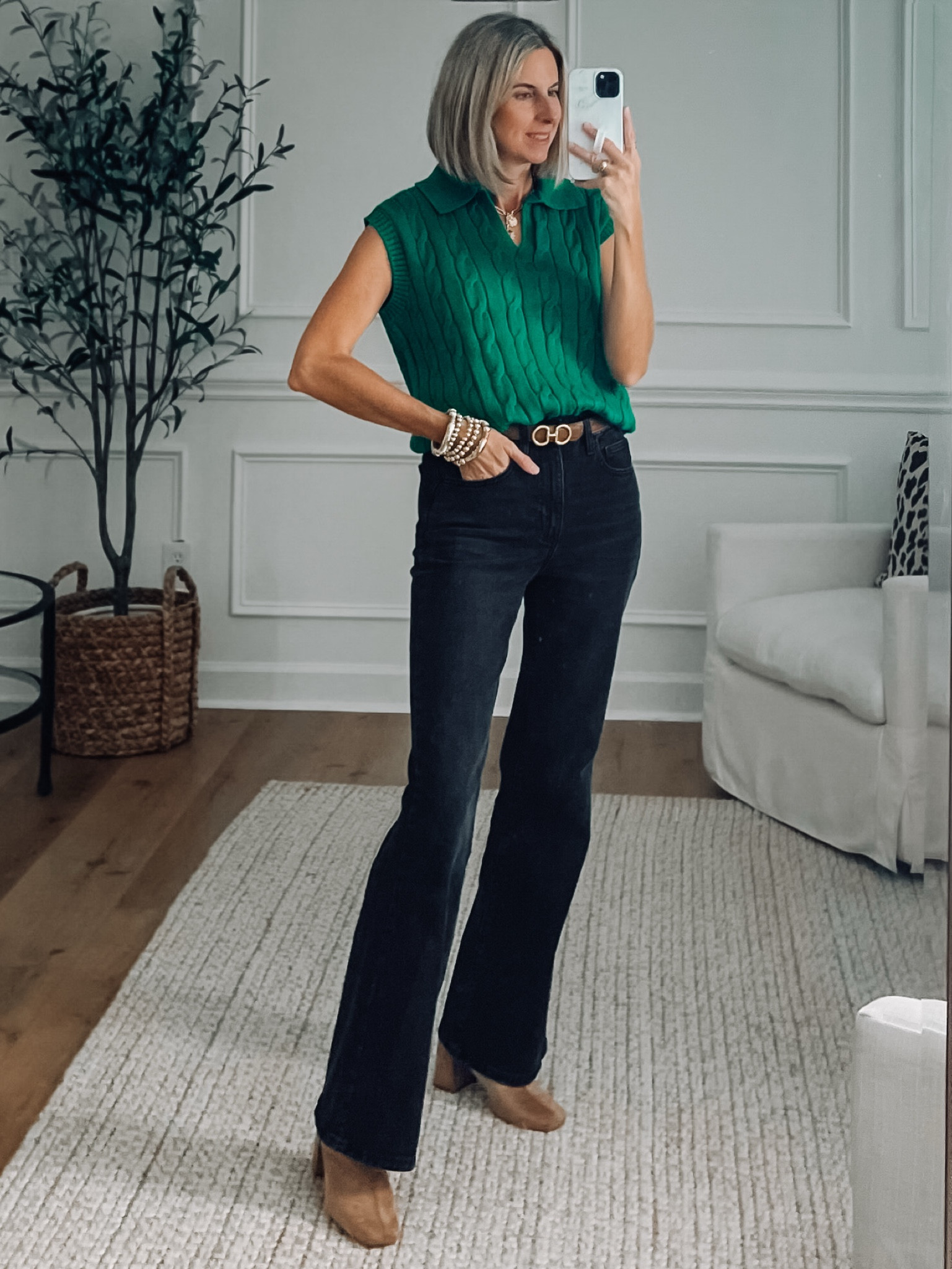 Amazon cable knit sweater vest wearing a small. Wide leg black jeans in a 4 

Fall outfit ideas 


#LTKSaleAlert #LTKStyleTip #LTKFindsUnder50