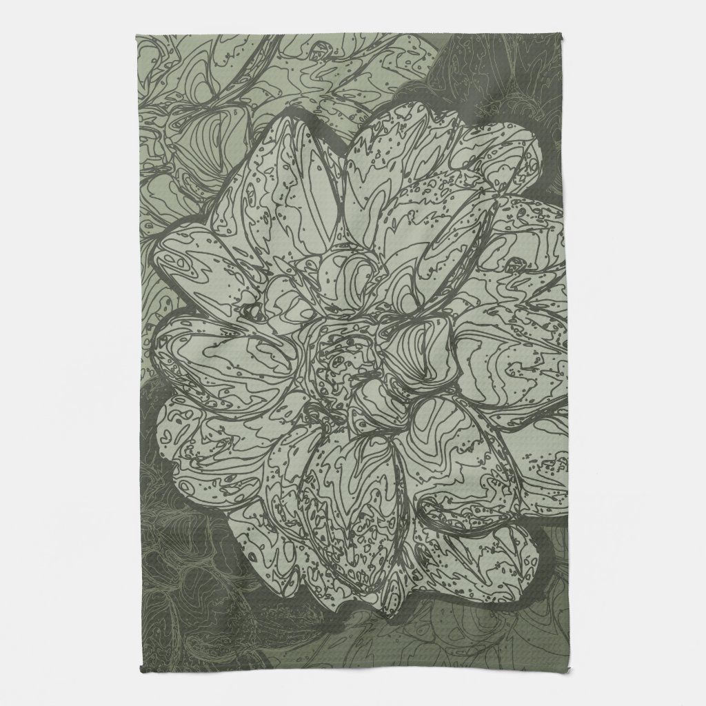 Modern Sage Green Abstract Dahlia Floral Pattern | Zazzle