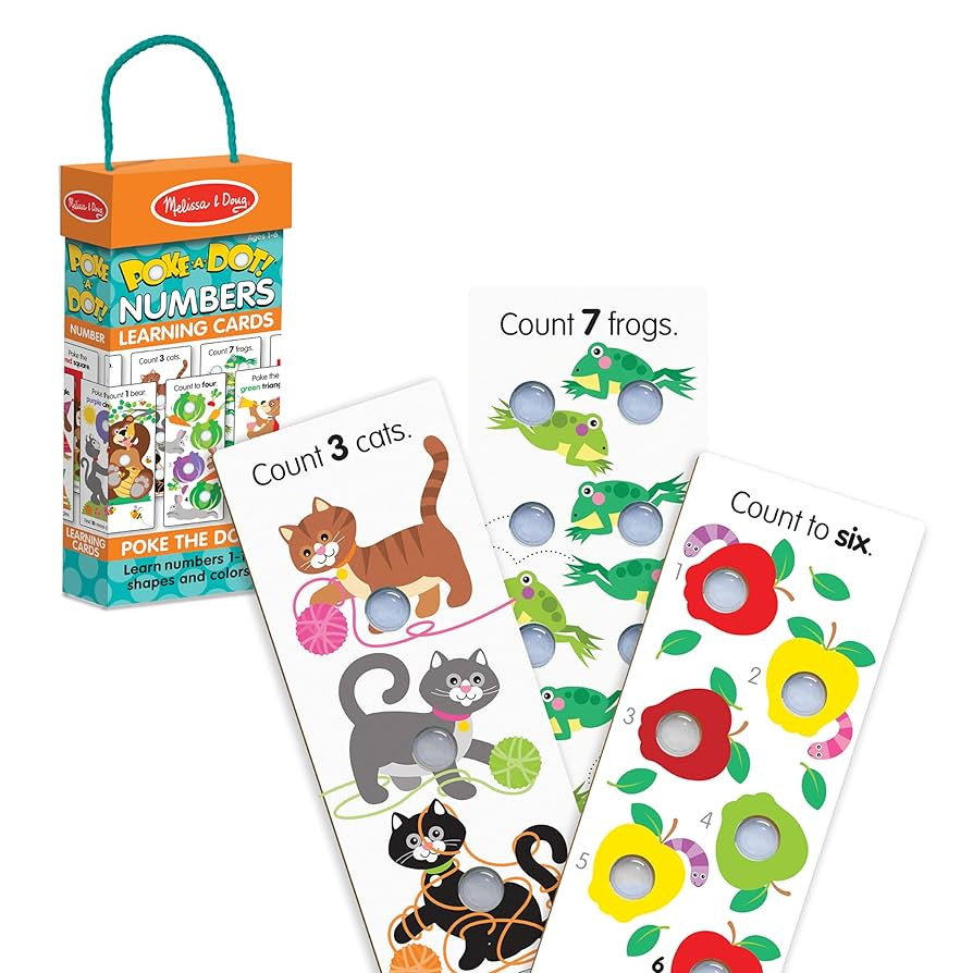 Melissa & Doug Poke-a-Dot! Numbers, Shapes & Colors Jumbo Learning Cards, 13 Double Sided Interac... | Amazon (US)
