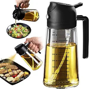 TrendPlain 16oz/470ml Glass Olive Oil Sprayer for Cooking – 2 in 1 Olive Oil Dispenser Bottle f... | Amazon (US)