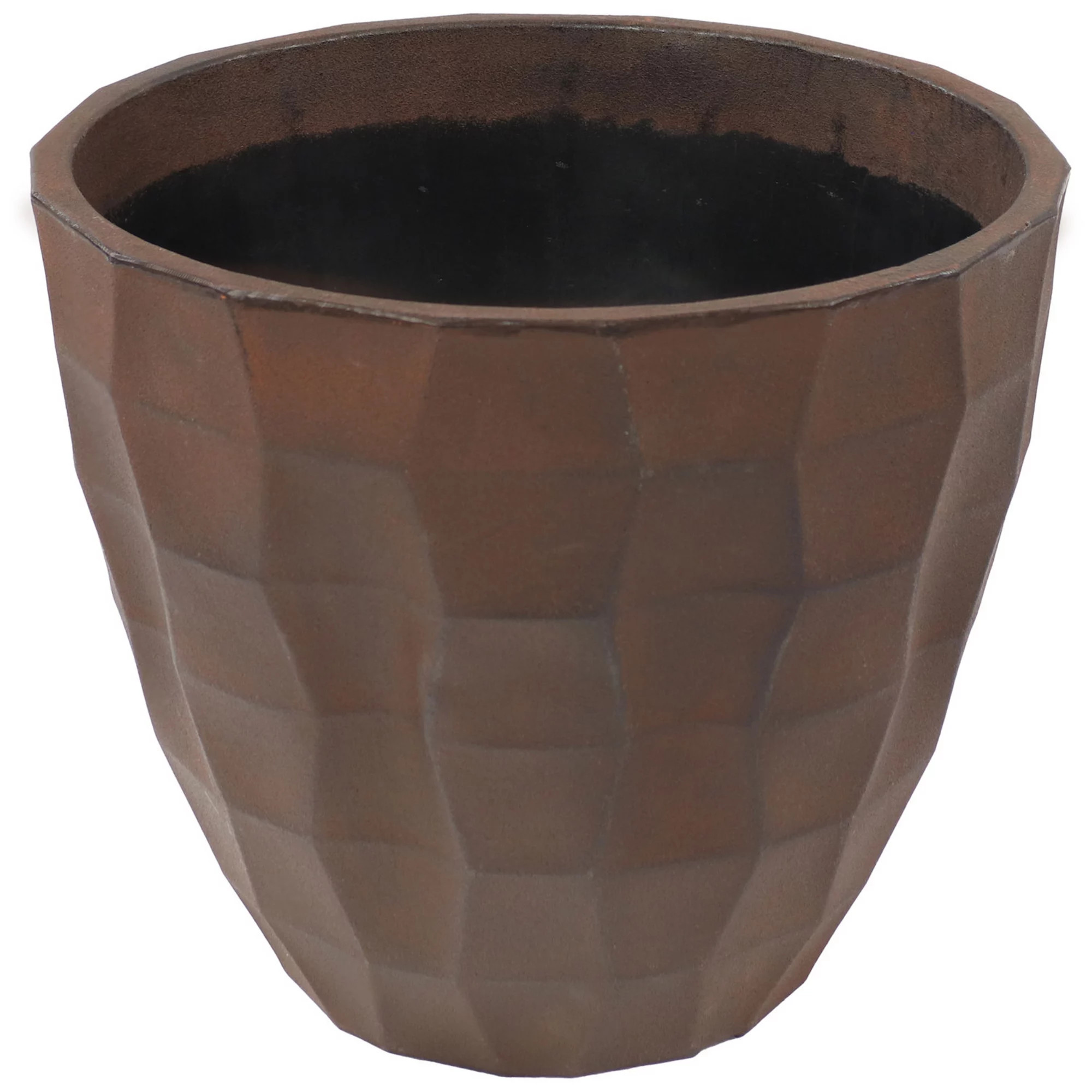 Sunnydaze 15.75 In Pebbled Polyresin Outdoor Planter - Dark Brown | Kohl's