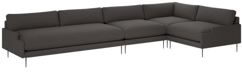 Scalino Modern 4-piece L-Shaped Grey Sectional Sofa with Right-Arm | CB2 | CB2