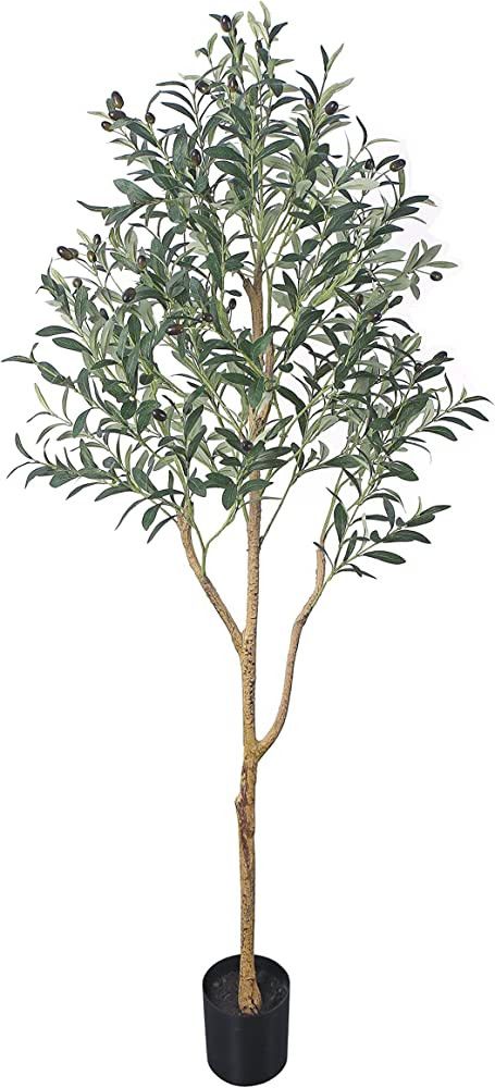 Phimos Artificial Olive Tree Tall Fake Potted Olive Silk Tree with Planter Large Faux Olive Branc... | Amazon (US)