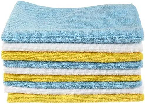 AmazonBasics Blue and Yellow Microfiber Cleaning Cloth, 24-Pack, Assorted colors | Amazon (US)