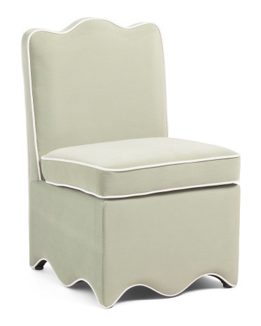 21x32 Velvet Scalloped Bottom Skirted Dining Chair | TJ Maxx