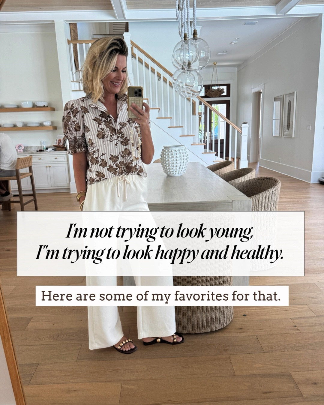 I’m not trying to look young I’m trying to look happy and healthy, here are some things that help with that.

#LTKOver40 #LTKBeauty #LTKTall