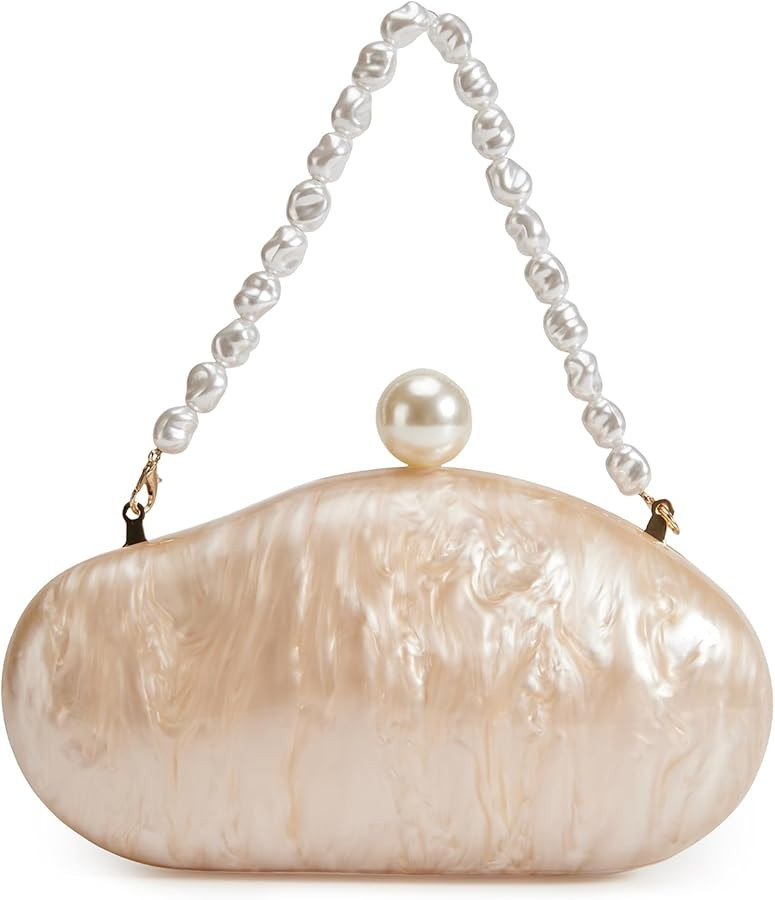 Huralona Acrylic Evening Clutch Purses for Women Shell Handbag Chic Clutch Bag With Baroque Irreg... | Amazon (US)