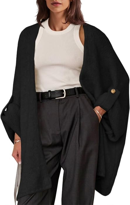 Saodimallsu Womens Oversized Long Cardigan Sweaters Casual Fall Trendy Coat | Amazon (US)