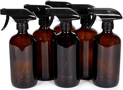 Vivaplex, 6, Large, 16 oz, Empty, Amber Glass Spray Bottles with Black Trigger Sprayers | Amazon (US)