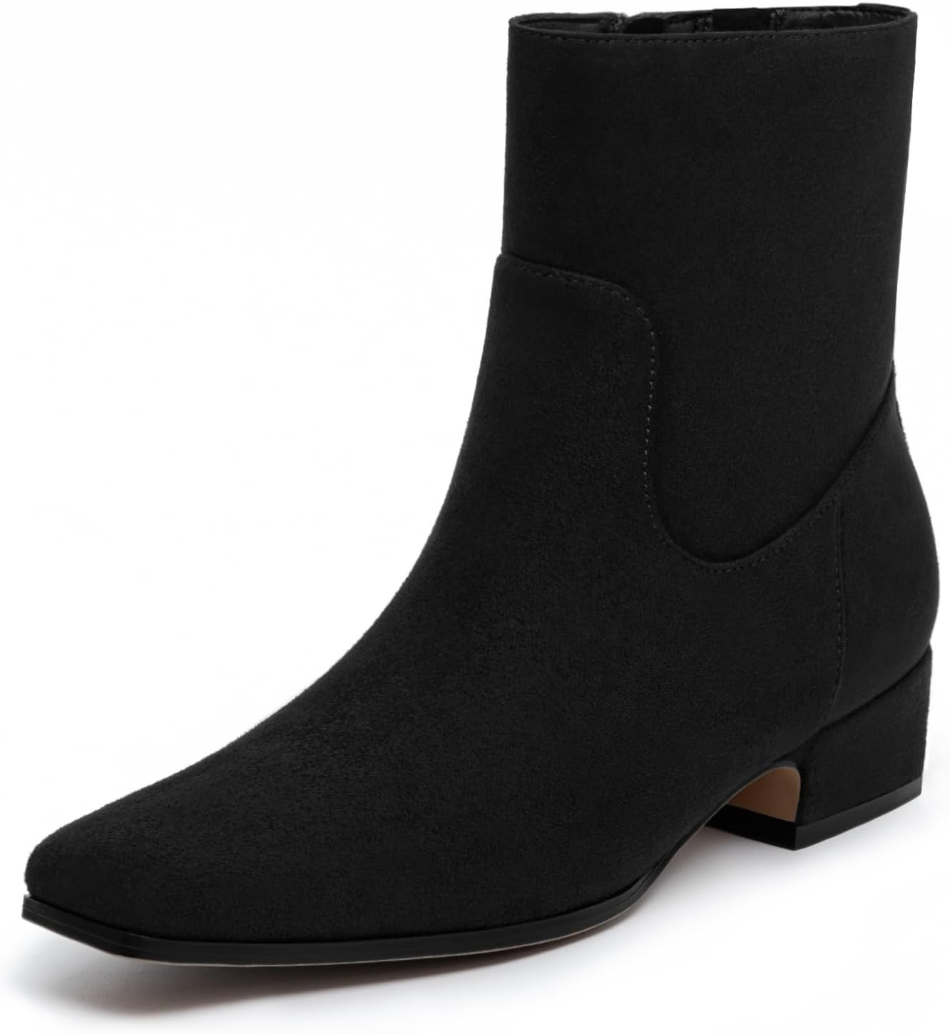 Women's Chunky Low Heel Square Toe Ankle Boots | Amazon (US)