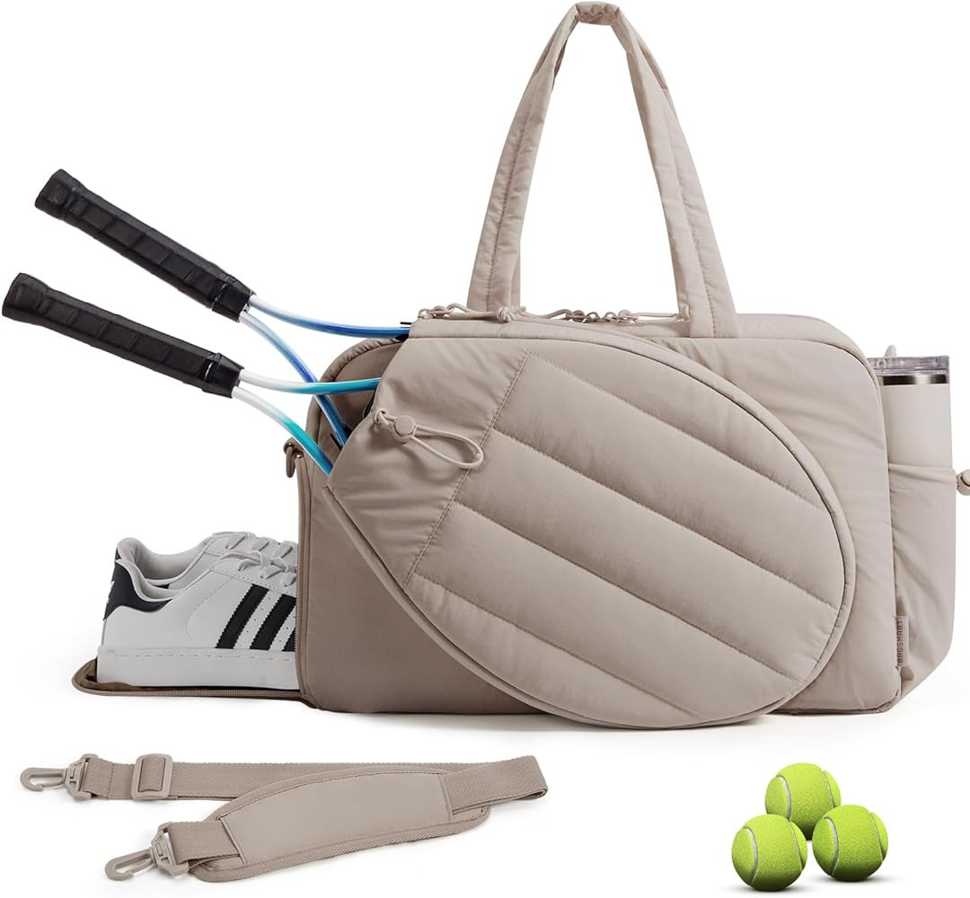 BAGSMART Tennis Gym Bag for Women, Tennis Bag Holds 2 Rackets with Shoe Compartment & Wet Pocket,... | Amazon (US)