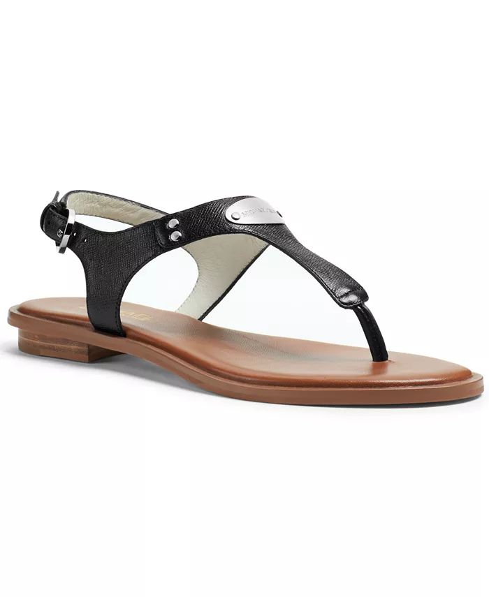 Women's MK Plate Flat Thong Sandals | Macy's