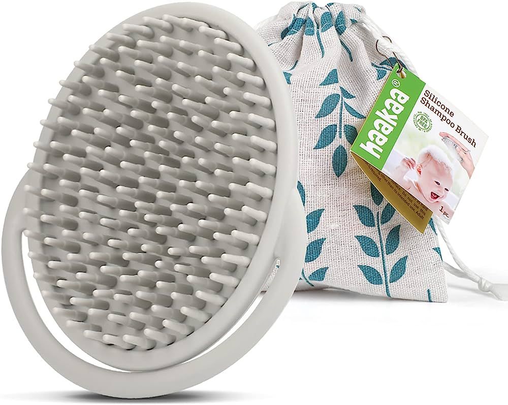 haakaa Silicone Shampoo Brush - Soft Cradle Cap Brush Comb | Hair Scalp Massager, Soft Bristles f... | Amazon (US)
