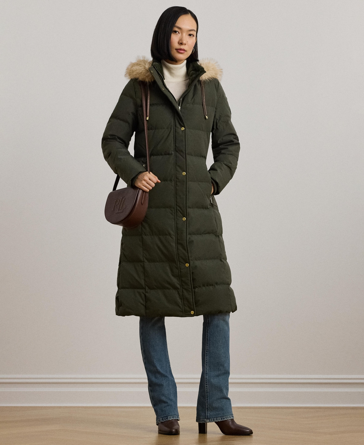 Lauren Ralph Lauren Women's Maxi Faux-Fur-Trimmed Hooded Puffer Coat - Litchfield | Macy's