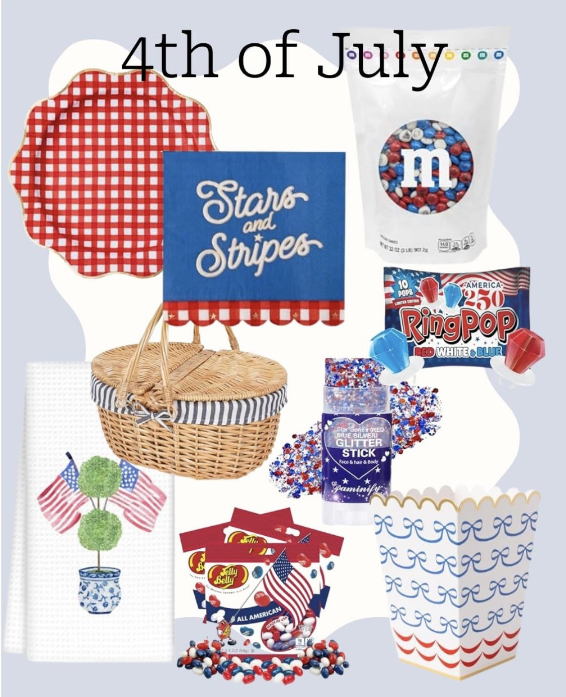 🇺🇸✨ Everything You Need for a Festive Fourth of July ✨🇺🇸
From backyard BBQs to fireworks with friends, these patriotic favorites are bringing all the red, white, and blue charm this holiday weekend! ❤️🤍💙

✔️ Festive serving pieces
✔️ Sweet treats & party snacks
✔️ Picnic-ready essentials
✔️ Fun decor for hosting
✔️ Cute details for kids and adults alike

I love mixing classic Americana touches with playful party finds to create an effortless, festive celebration. These are the little extras that make the day feel special without overcomplicating hosting!

Tap to shop my July 4th favorites and get celebration-ready. 🎆🍉🧺

LTKHoliday FourthOfJuly July4th PatrioticDecor SummerHosting AmericanaStyle RedWhiteAndBlue PartyDecor PicnicStyle HostingIdeas CelebrateInStyle SummerFavorites

#LTKSeasonal #LTKHome #LTKSaleAlert