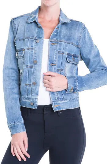Women's Liverpool Jeans Company Pleated Denim Jacket | Nordstrom
