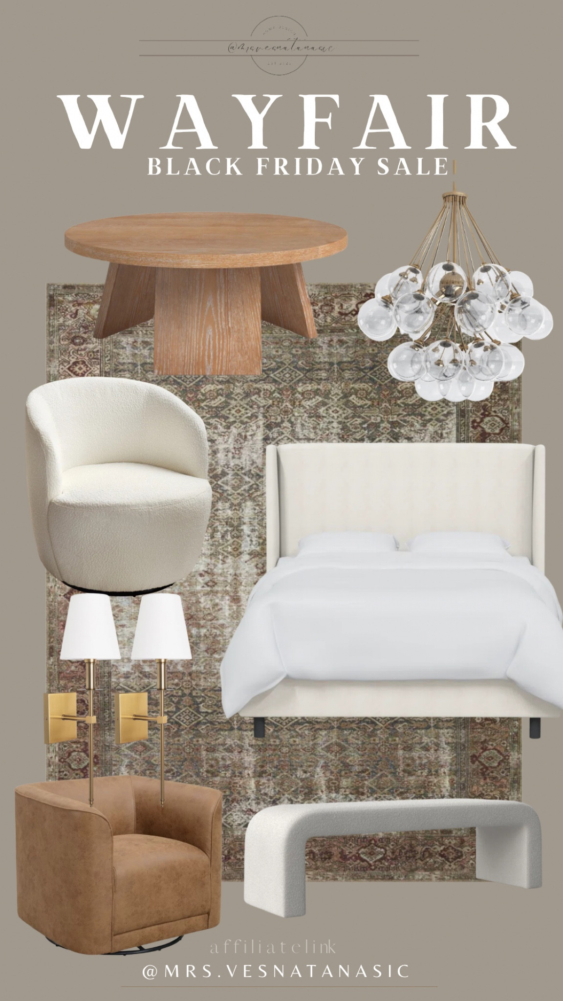 Wayfair Black Friday sale up to 80% off now including my bed, coffee table, and bedroom rug.

Wayfair, Wayfair home, Wayfair find, Loloi rug, upholstered bed, chandelier, chair, sconces, @Wayfair #Wayfair 

#LTKhome #LTKsalealert #LTKCyberWeek