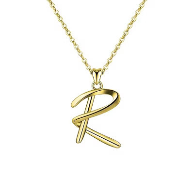 Elegant personalized touch: Stylish 14K Gold plated initial necklace. Adds sophistication and meaning to your look. | Target
