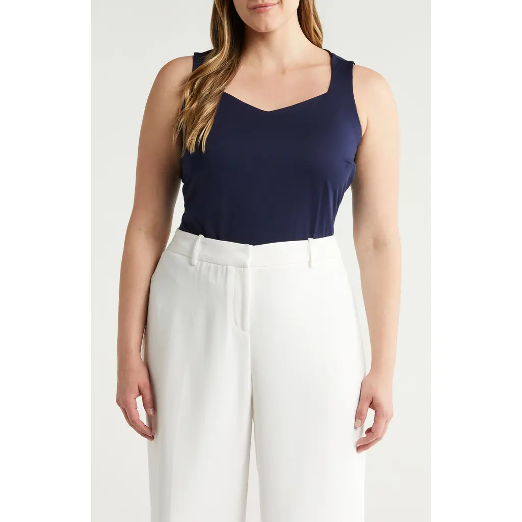 Halogen® Sleeveless Sweetheart Neck Knit Shell in Classic Navy Blue at Nordstrom Rack, Size 2X | Nordstrom Rack
