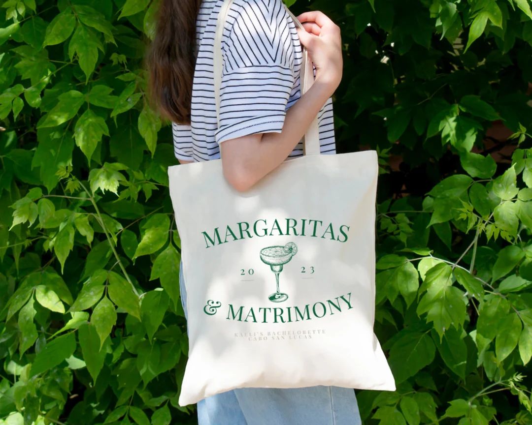Personalized Bachelorette Party Tote Bag, Bachelorette Logo Bag, Margaritas and Matrimony Theme B... | Etsy (US)