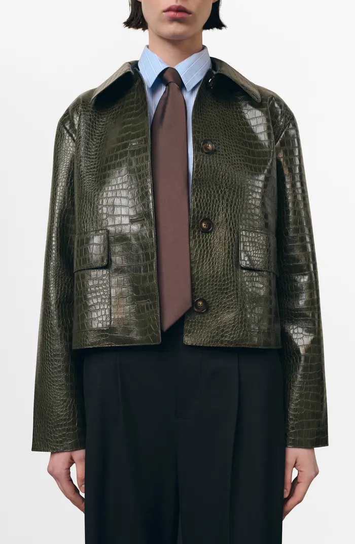Nilo Croc Embossed Faux Leather Jacket | Nordstrom